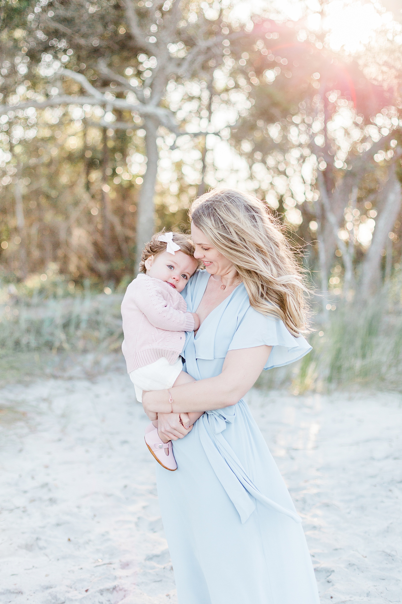 Mother and daughter at Folly Beach | Caitlyn Motycka Photography