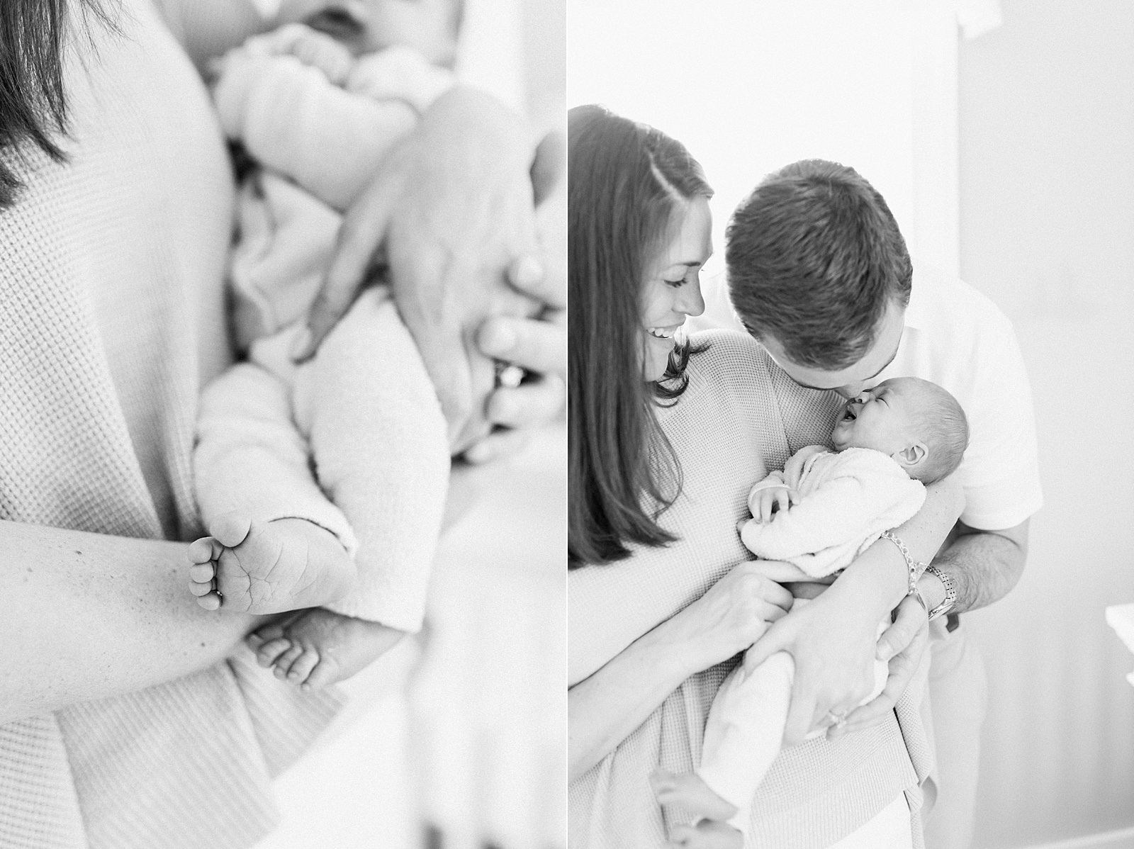 Black and white detail photos during Charleston newborn photography session | Caitlyn Motycka Photography