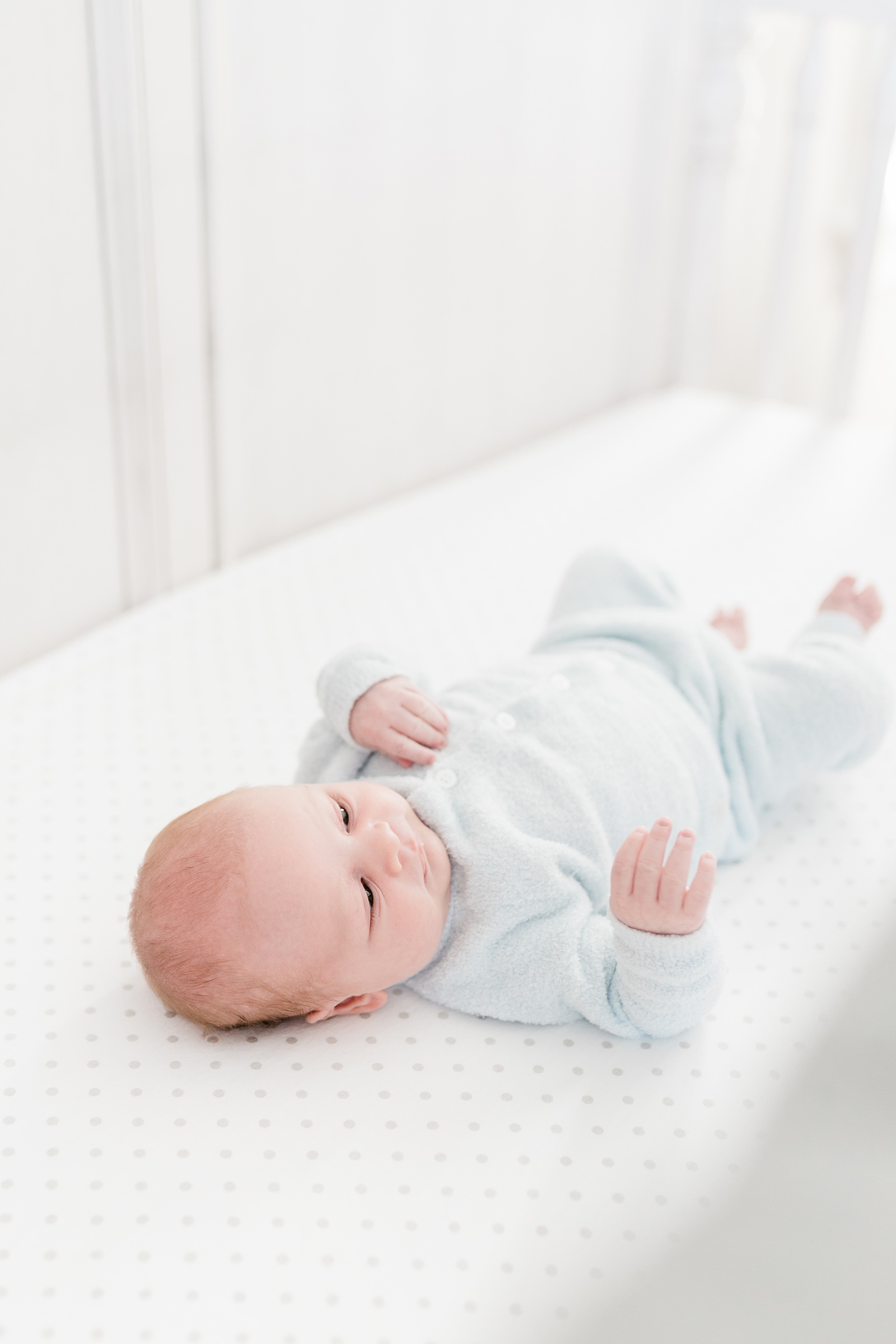 Baby boy during lifestyle newborn session in Mount Pleasant, SC | Caitlyn Motycka Photography
