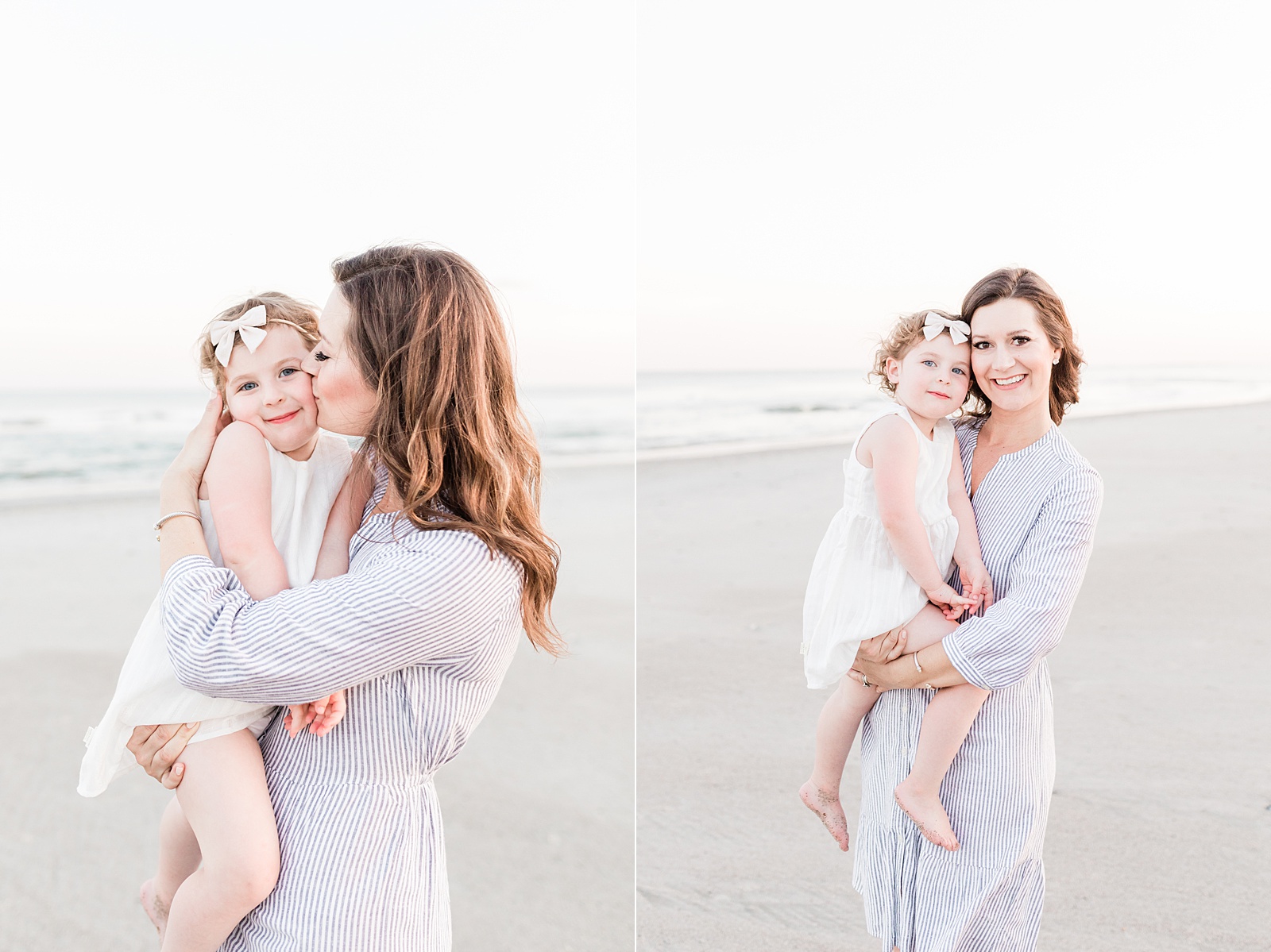Mom and daughter on Isle of Palms beach by Charleston Family Photographer, Caitlyn Motycka Photography
