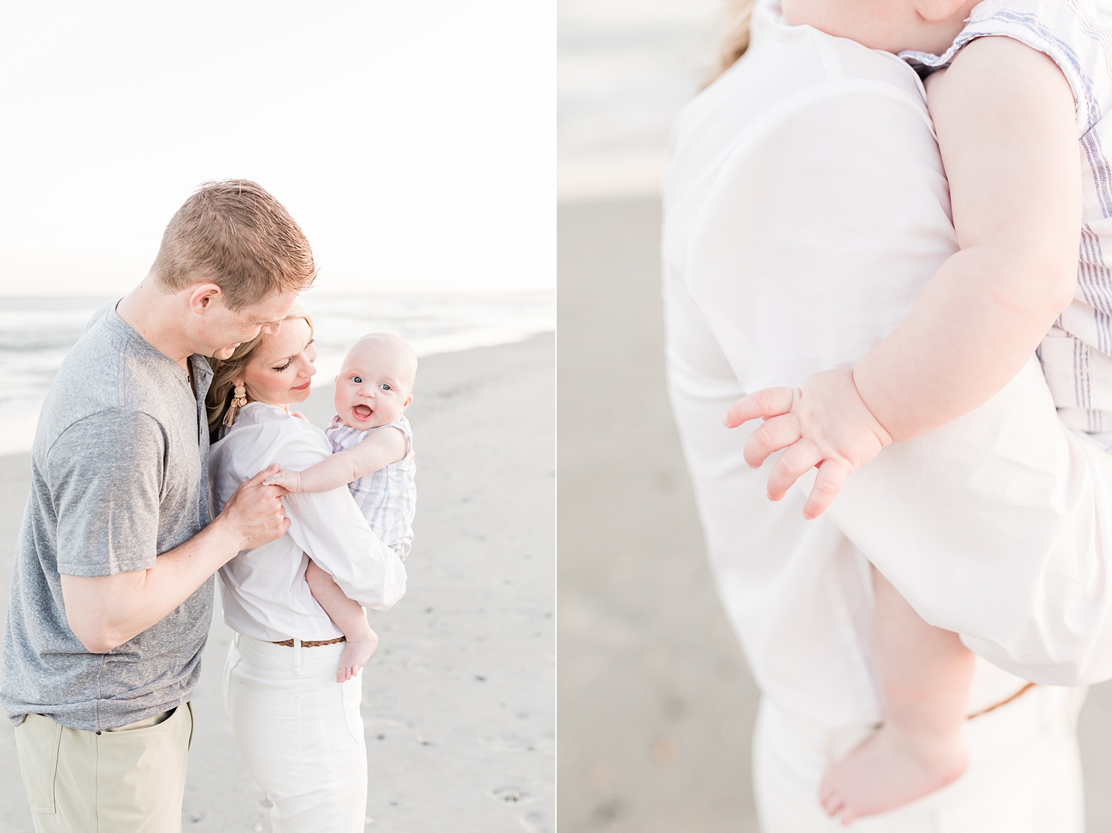 Baby with family on Isle of Palms beach | Caitlyn Motycka Photography
