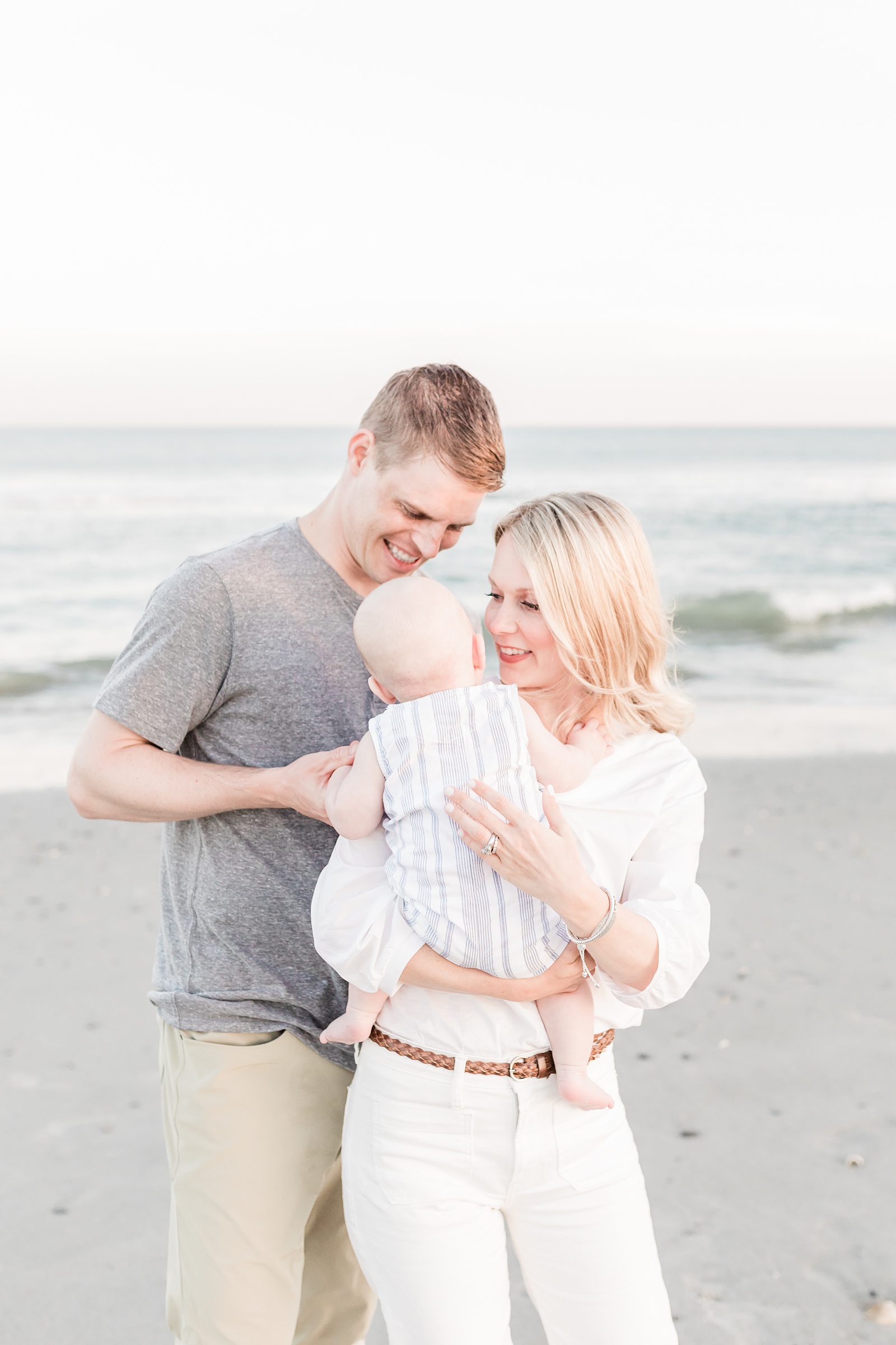 Sunset beach family session in Charleston, SC with Caitlyn Motycka Photography