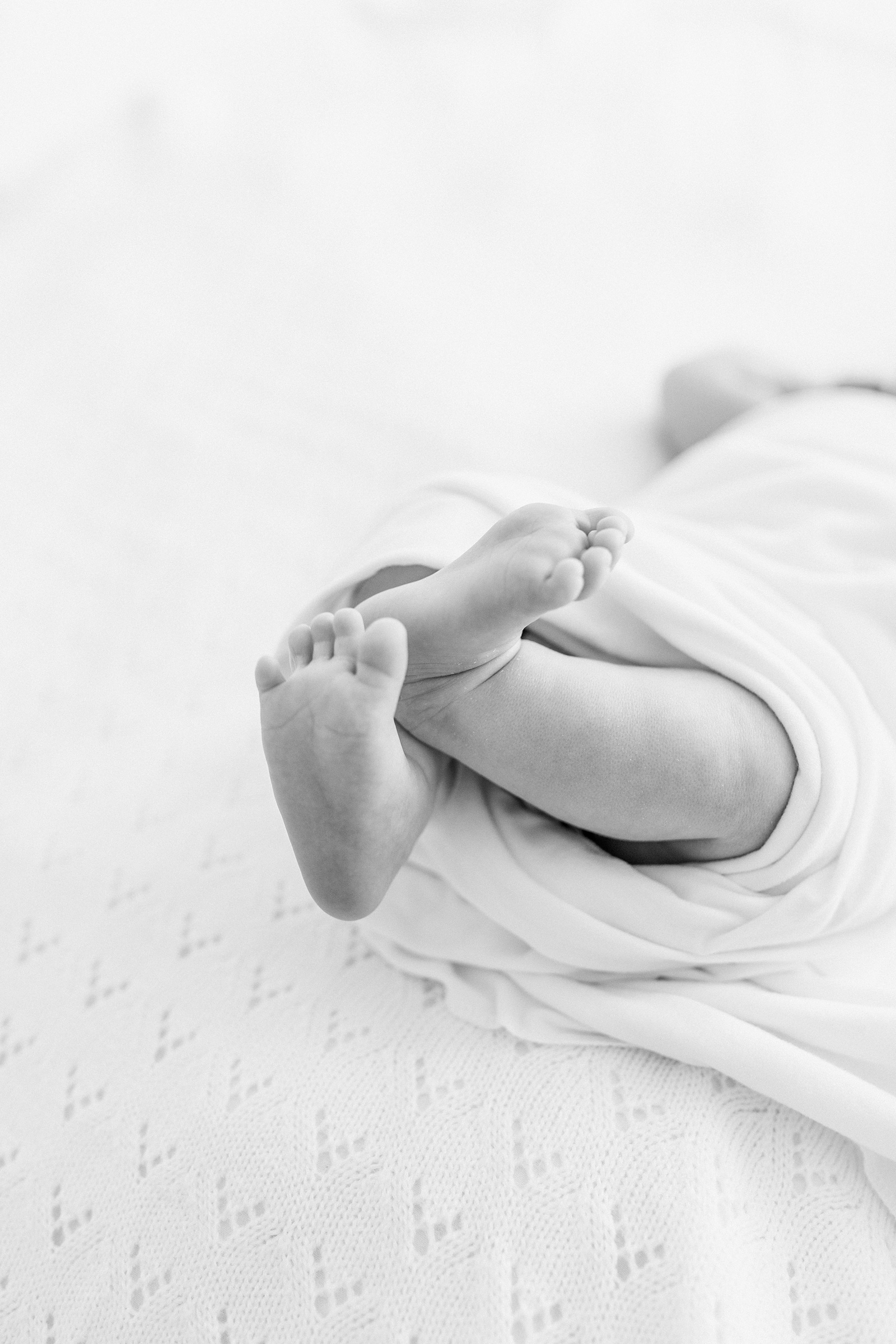 Newborn toes in black and white by Caitlyn Motycka Photography