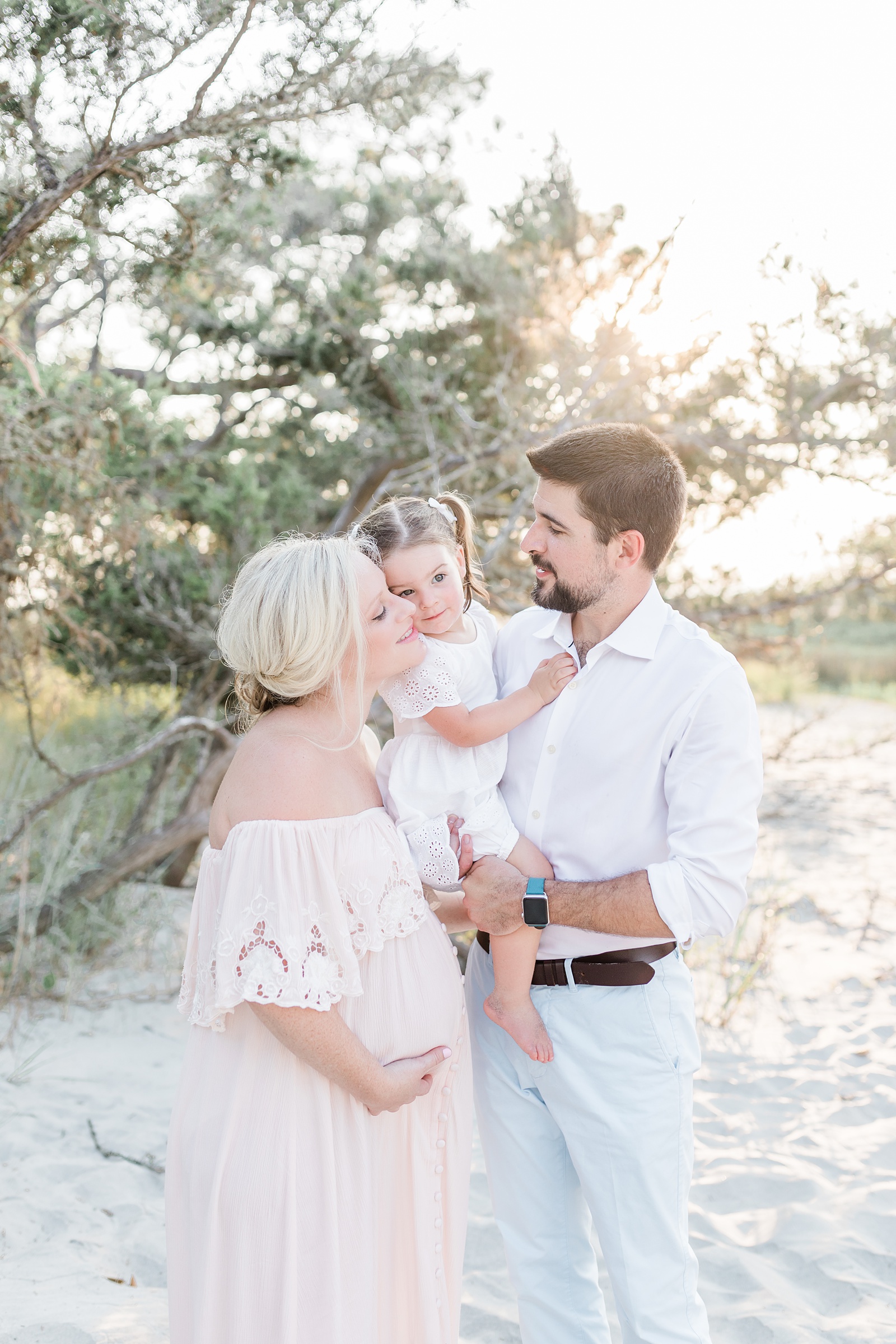 Sunset maternity session on Folly Beach, SC by Charleston Family Photographer, Caitlyn Motycka Photography