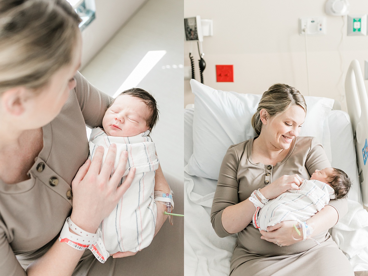 Fresh 48 photos with Mama and her baby boy just hours after he was born. Photos by Charleston Newborn Photographer, Caitlyn Motycka photography