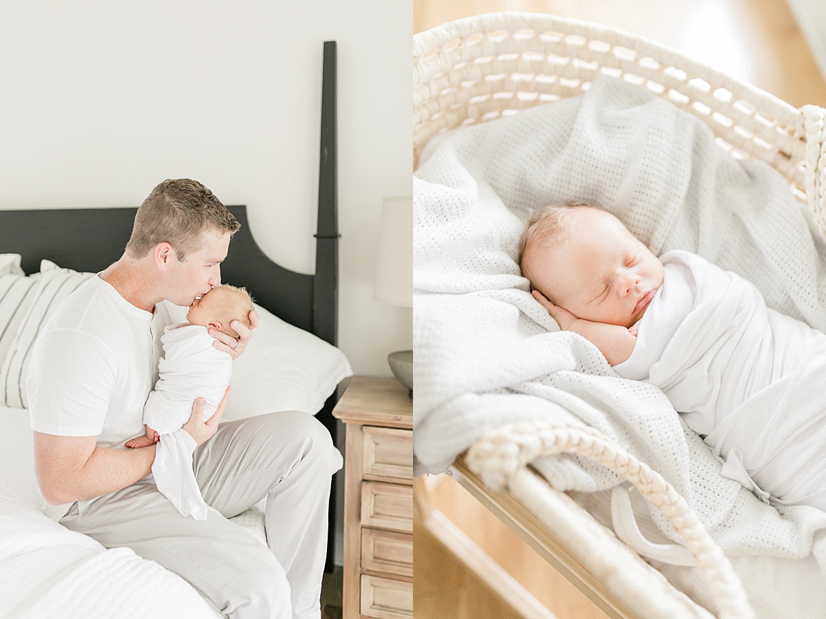 Daniel Island lifestyle newborn session with baby and dad | Caitlyn Motycka Photography
