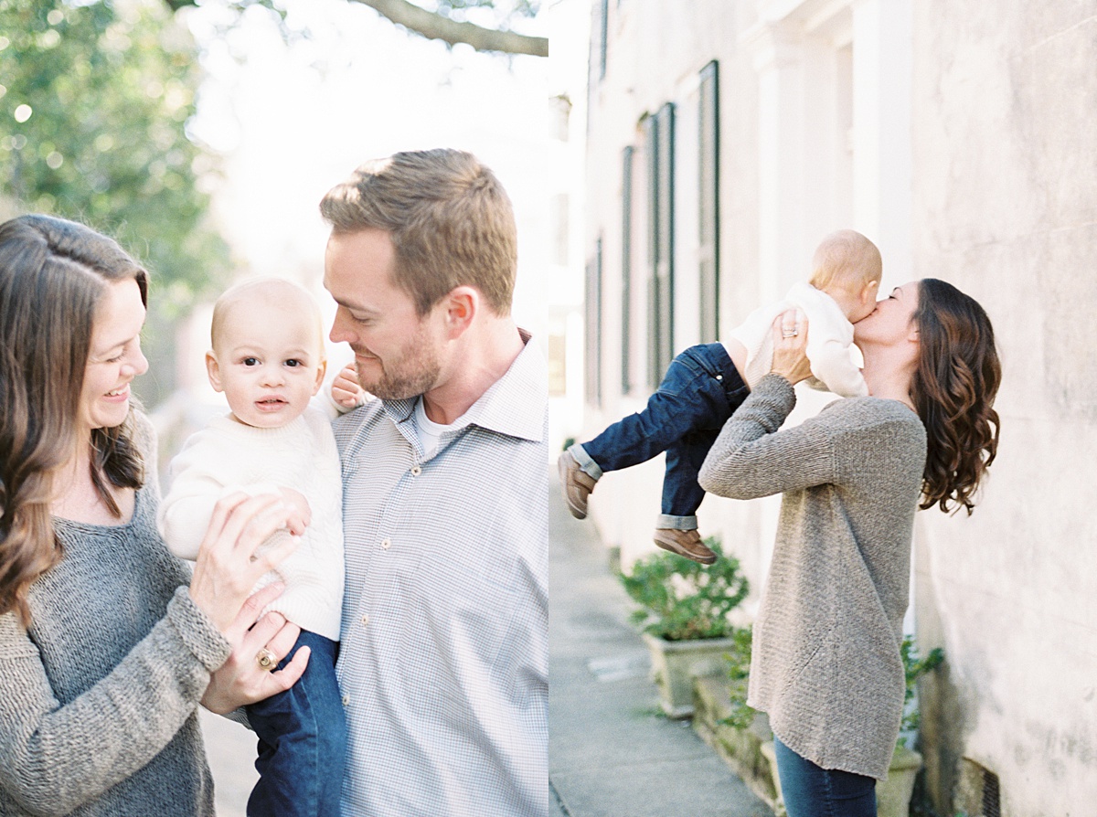 Sweet moments with one year old son at Charleston family photoshoot | Caitlyn Motycka Photography
