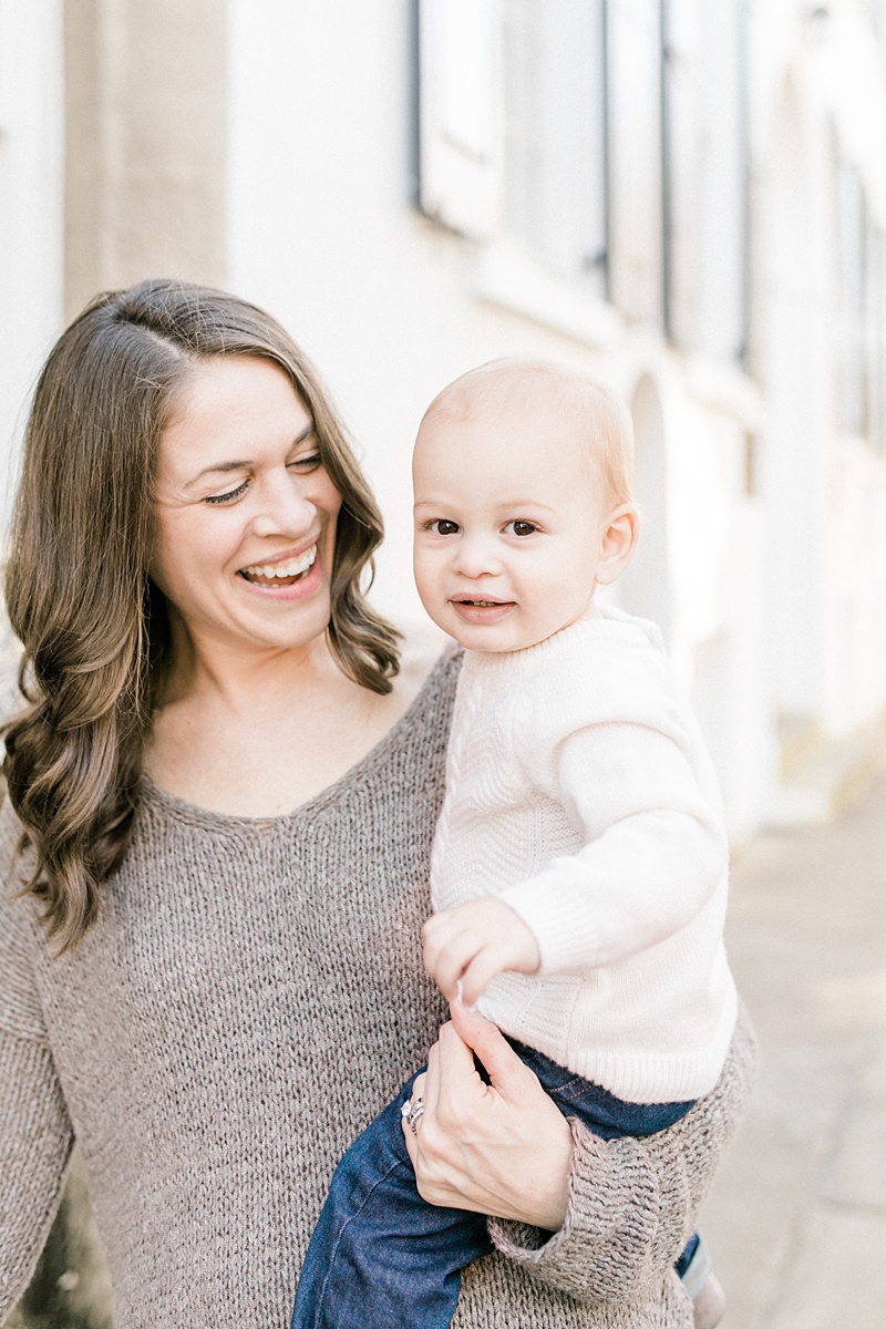 Mama and son together during birthday session in Charleston | Caitlyn Motycka Photography