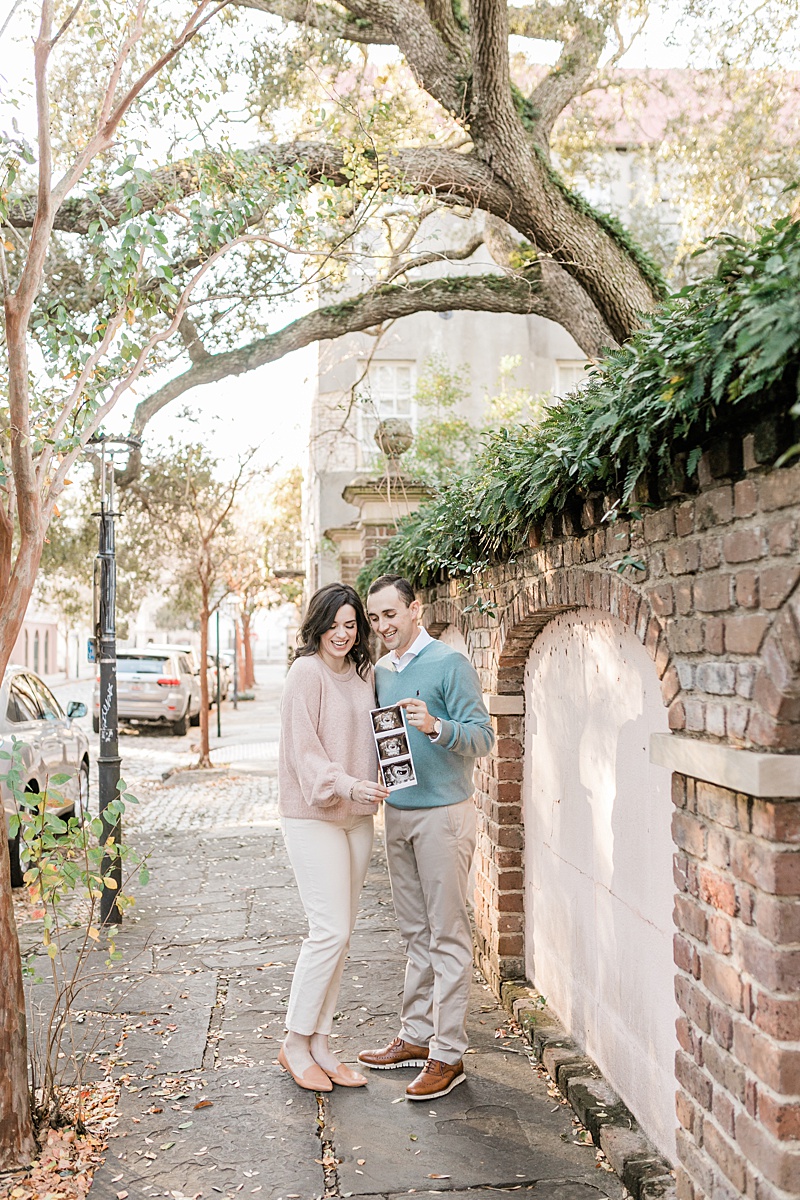 Downtown Charleston Pregnancy Announcement | Caitlyn Motycka Photography