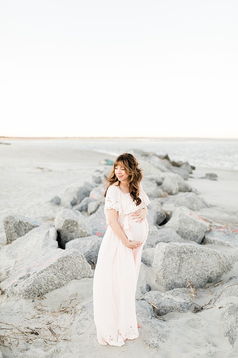 Fillyboo maternity dress for maternity session on the beach. Photographed by Charleston Photographer, Caitlyn Motycka Photography. 