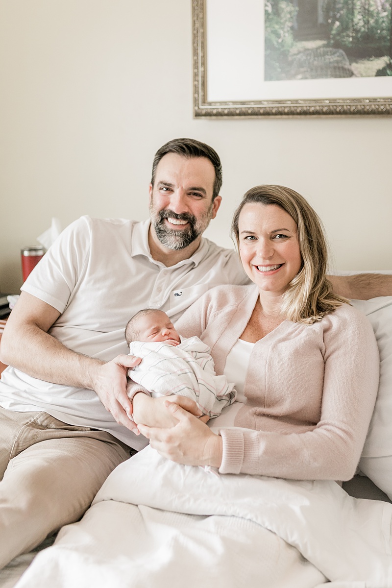 First moments as a family of three after baby girl was born at East Cooper in Mount Pleasant. Photos by Fresh 48 Photographer, Caitlyn Motycka Photography.