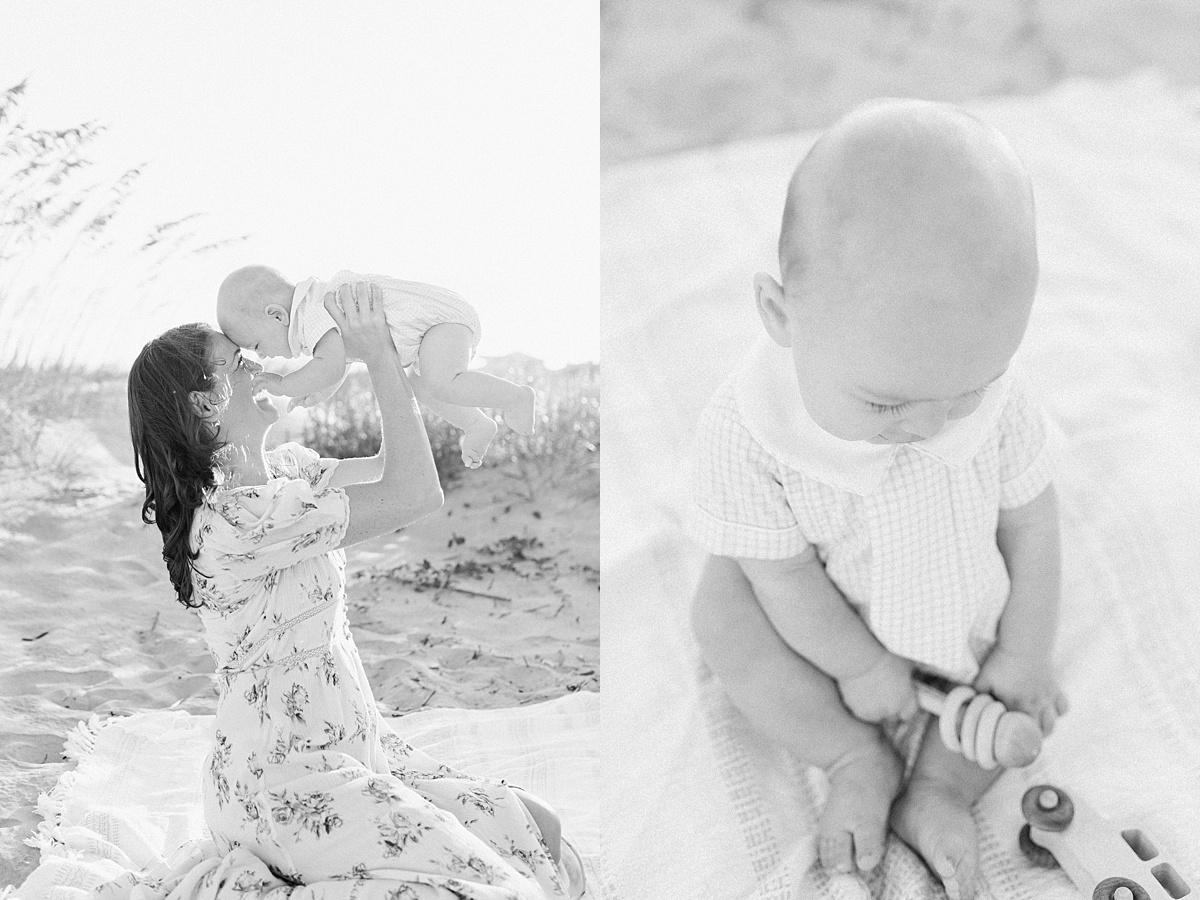 Black and white photos on the beach in Charleston, SC. Photos by Caitlyn Motycka Photography. 