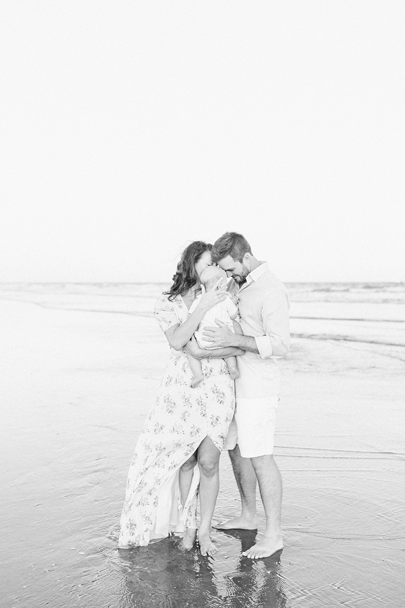 black and white motherhood photos on the beach by Charleston Family Photographer, Caitlyn Motycka Photography. 