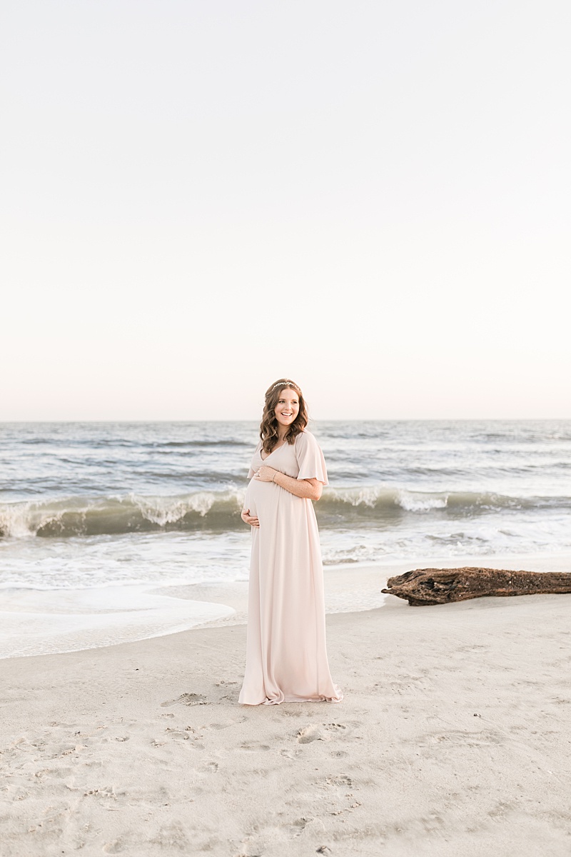 Maternity photos on Isle of Palms Beach with Charleston Maternity, Newborn and Family Photographer, Caitlyn Motycka Photography.