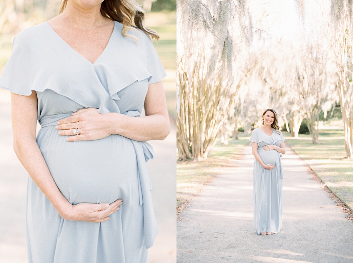Mama wearing a show me your mumu audrey dress during maternity photoshoot. Photos by Charleston Film Photographer, Caitlyn Motycka Photography.