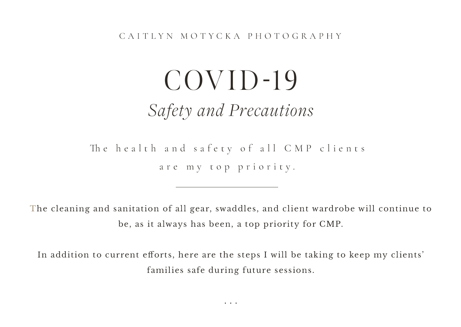 Covid Policies from Charleston Family and Newborn Photographer, Caitlyn Motycka Photography