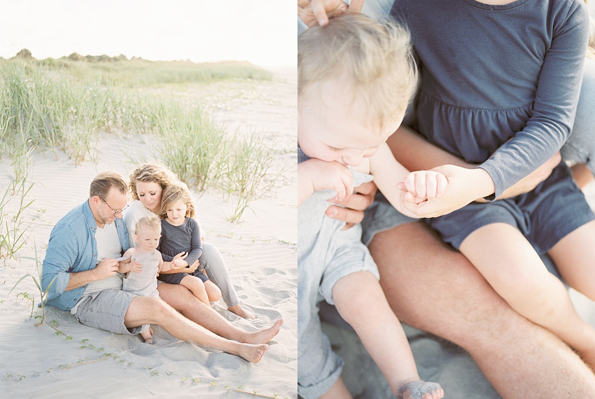 Family session on film in Charleston, SC at Folly Beach. Photos by Caitlyn Motycka Photography. 