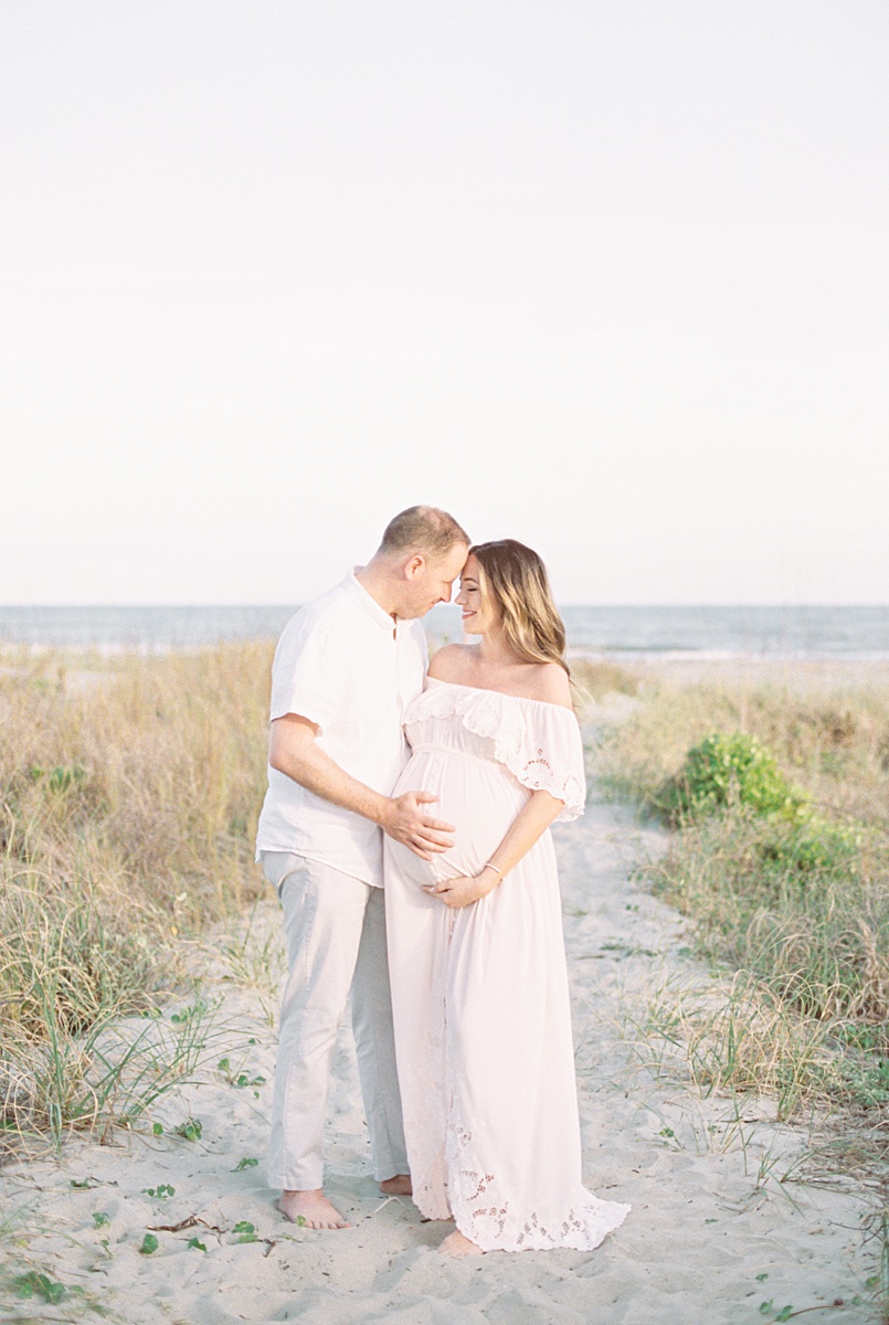 Maternity photos on film in the dunes at Isle of Palms in Charleston, SC | Caitlyn Motycka Photography