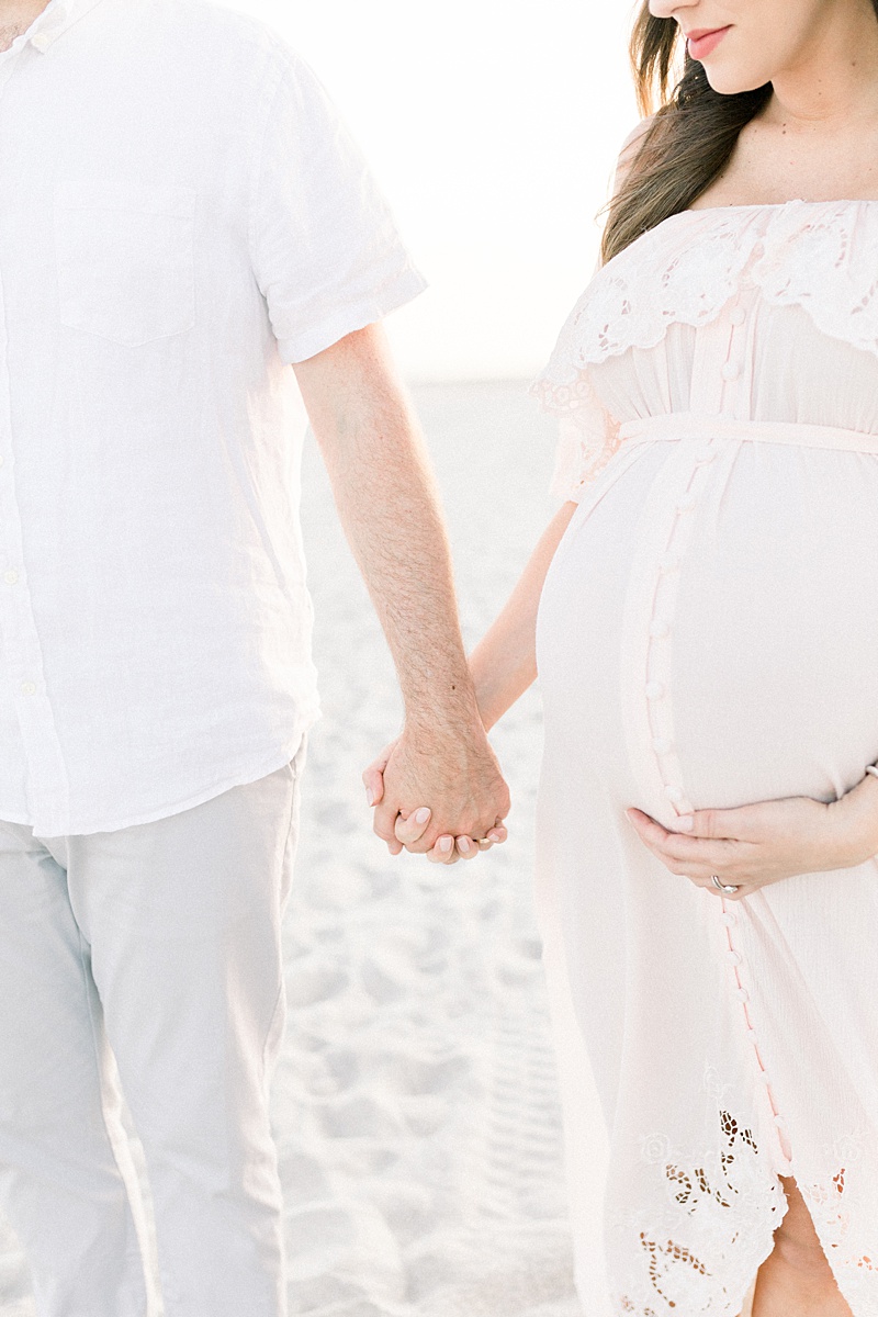 Twin maternity session at sunset on IOP in Charleston, SC | Caitlyn Motycka Photography