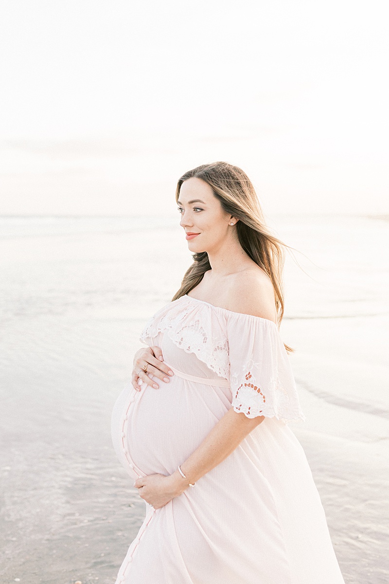Twin maternity session at the beach in Charleston, SC | Caitlyn Motycka Photography