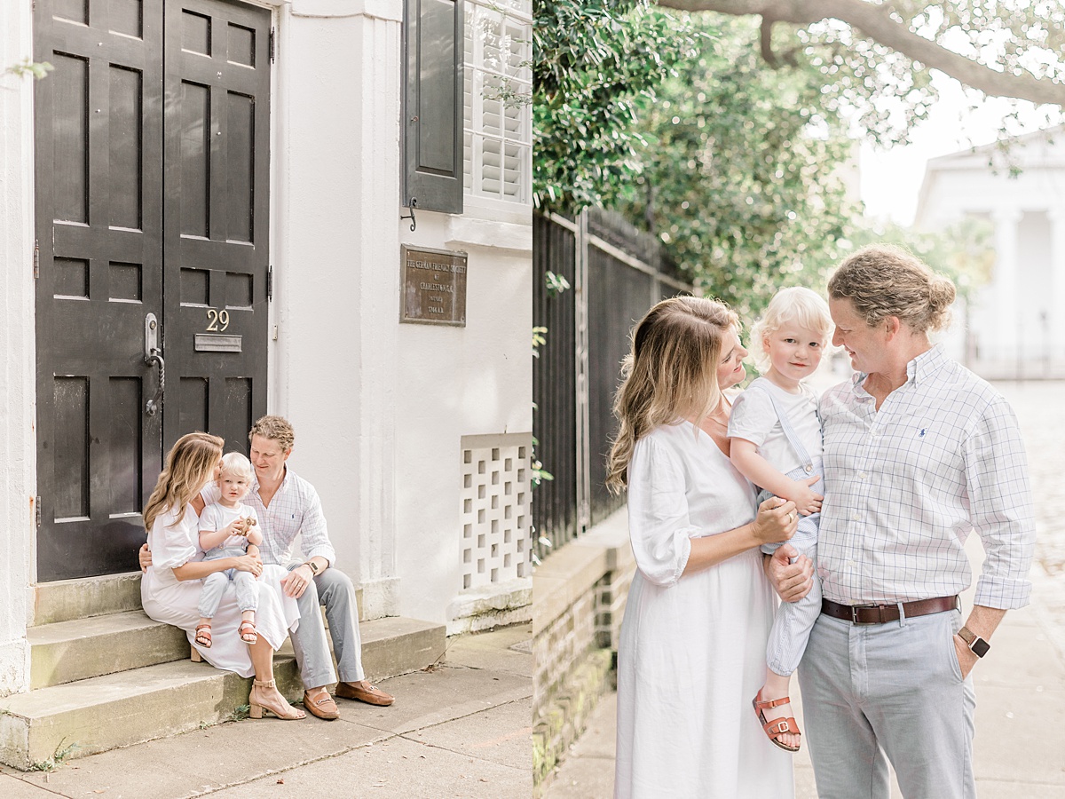 Summer Downtown Charleston Family Session on Chalmers St. Photos by Caitlyn Motycka Photography.