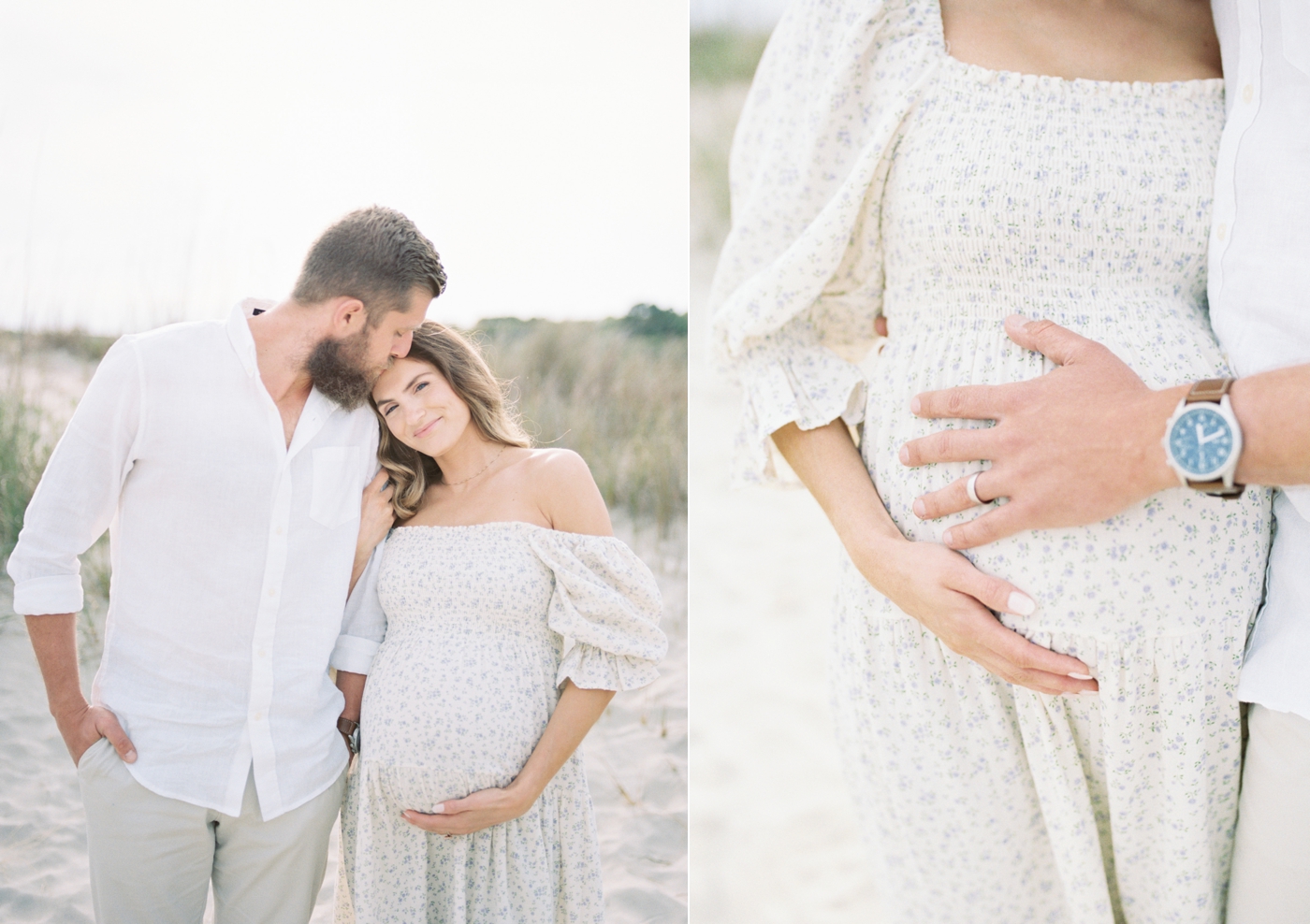 Mother and father to be on Sullivans Island | Photo by Caitlyn Motycka Photography.