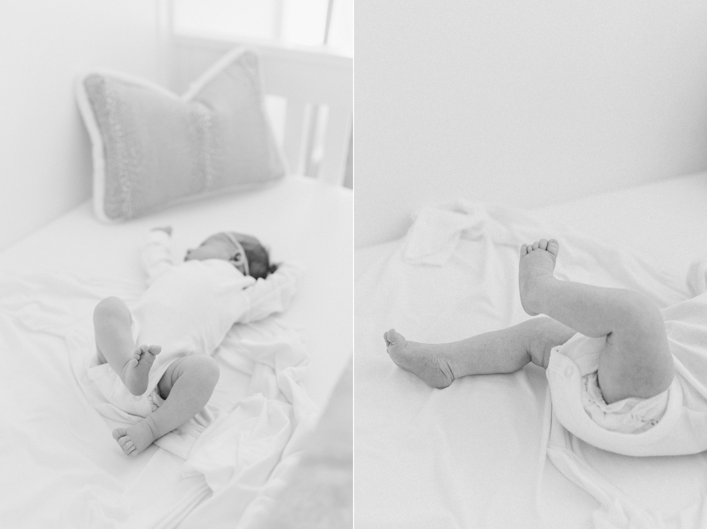 Black and white detail photos of a newborn | Photo by Caitlyn Motycka Photography.