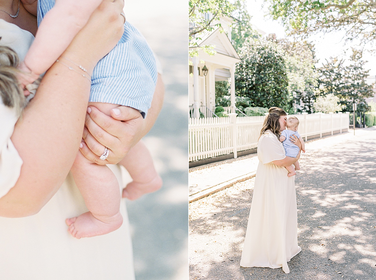 Detail photos of Mom with 4 month old baby during portraits with Caitlyn Motycka Photography.