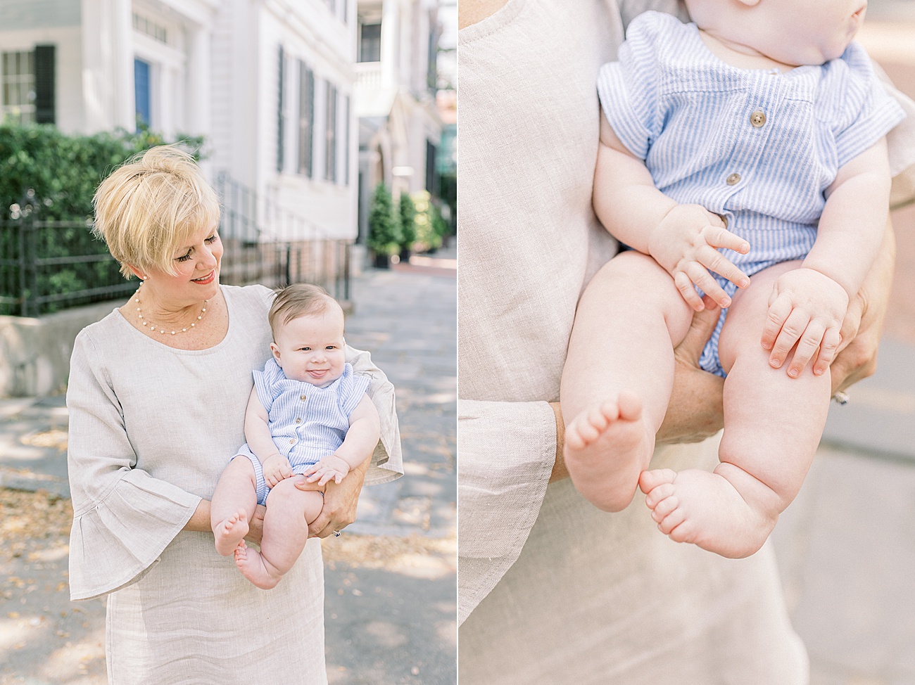 Grandma holding baby boy during motherhood mini session with Charleston photographer, Caitlyn Motycka Photography.