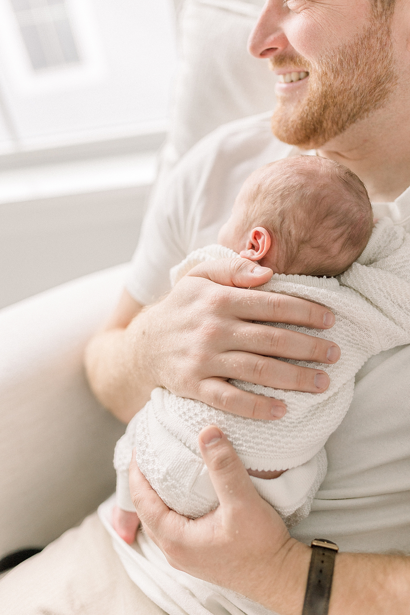 Detail of dad's hands holding newborn baby | Baby Boy Newborn Photos CHS by Caitlyn Motycka Photography