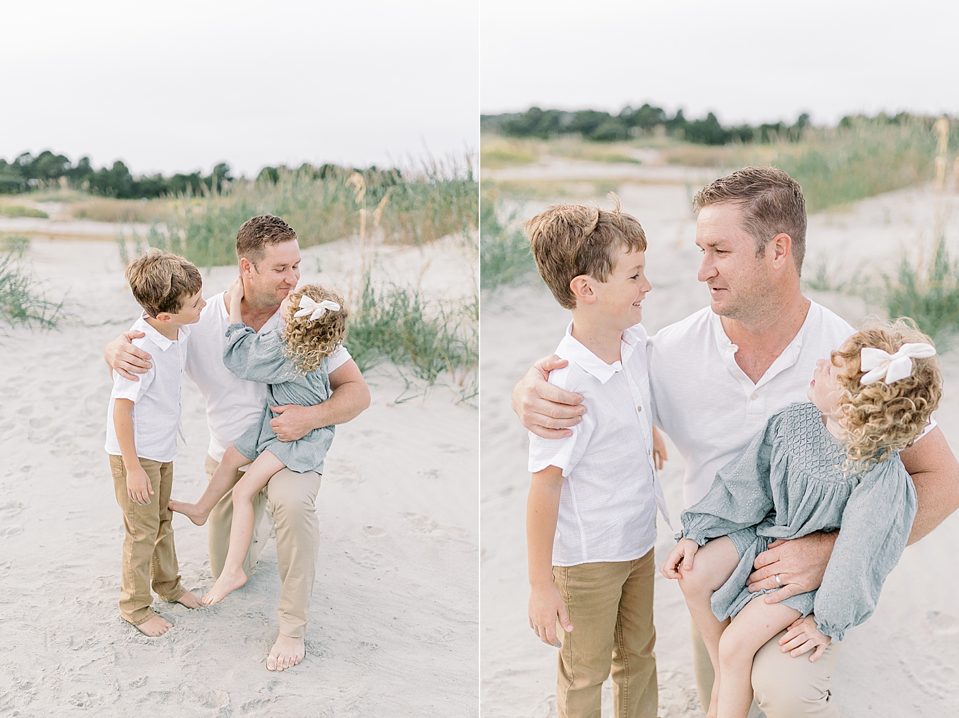 Dad playing with his kids on the beach | Photo by Caitlyn Motycka Photography