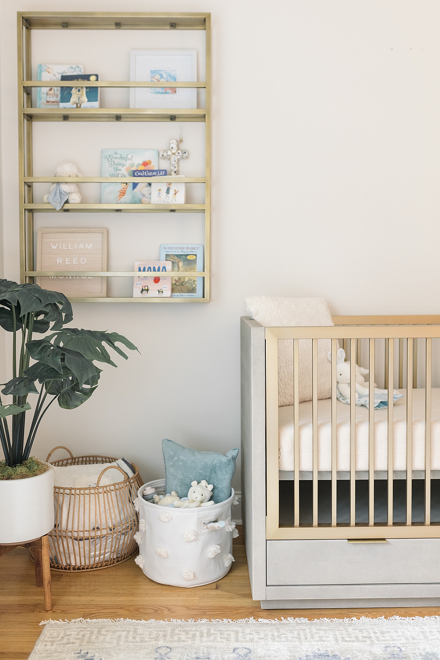 Details of baby nursery with neutral details | Photo by Caitlyn Motycka Photography