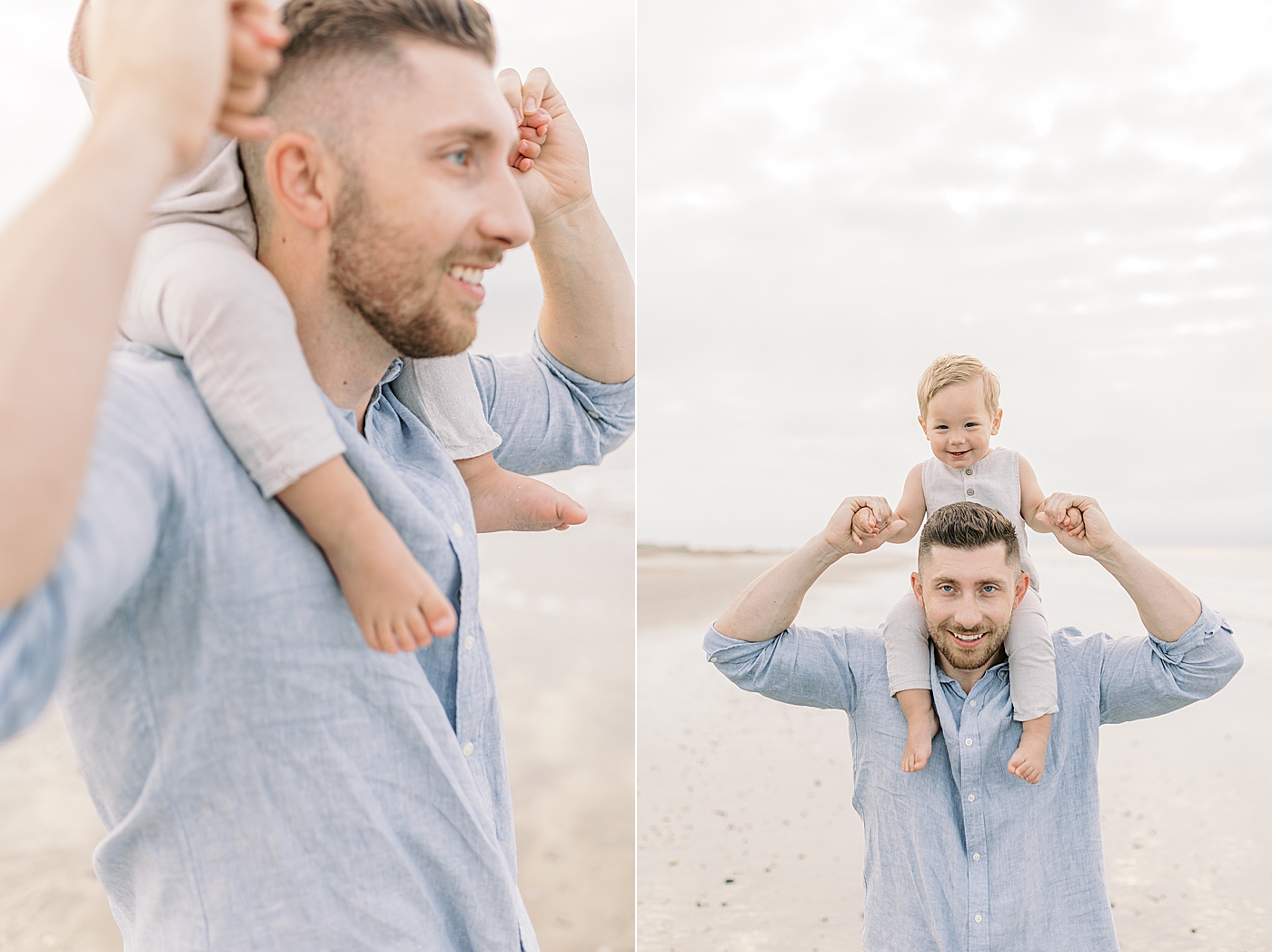 Dad with baby boy on his shoulders | Image by Caitlyn Motycka