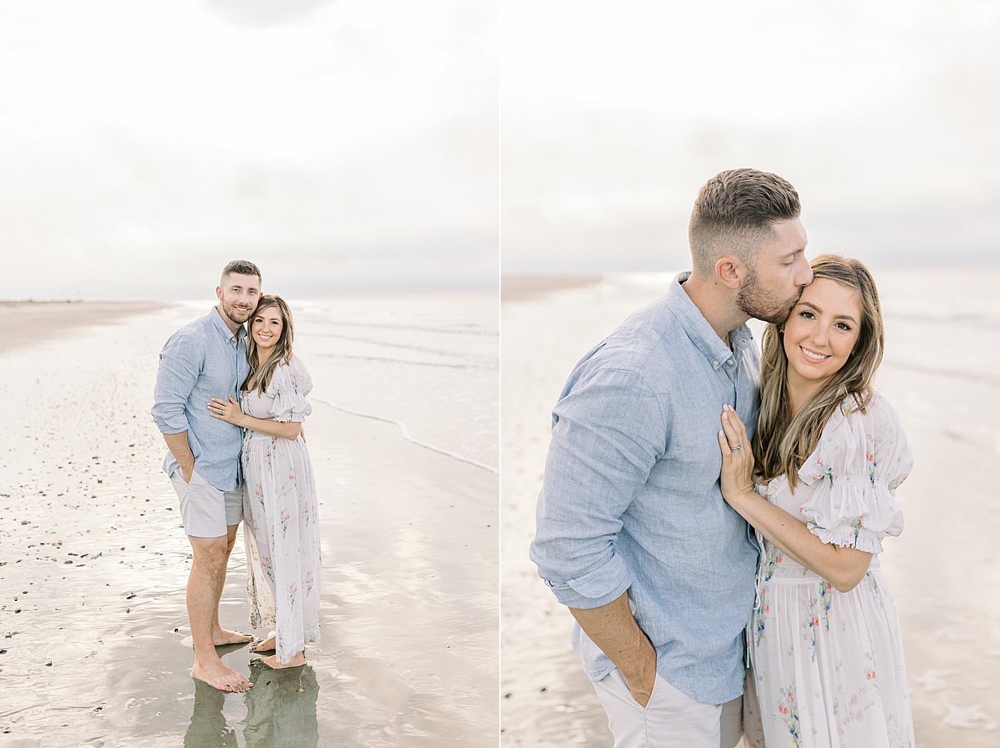 Mom and dad snuggling near the ocean | Preparing for Family Beach Session with Caitlyn Motycka