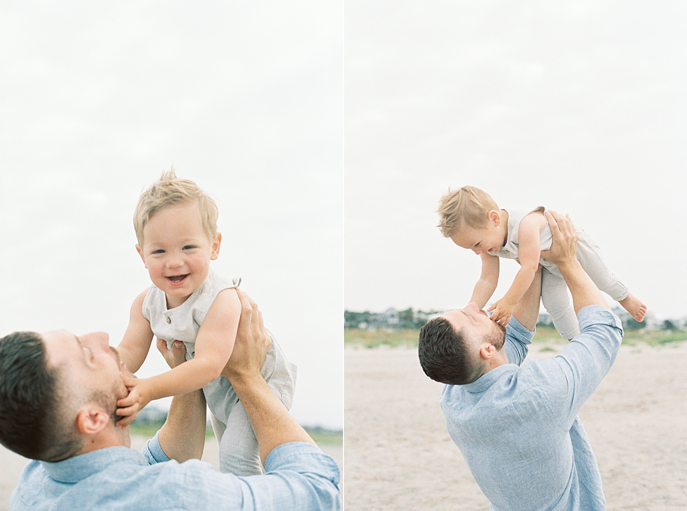 Dad playing with his baby boy on the beach | Preparing for Family Beach Session with Caitlyn Motycka