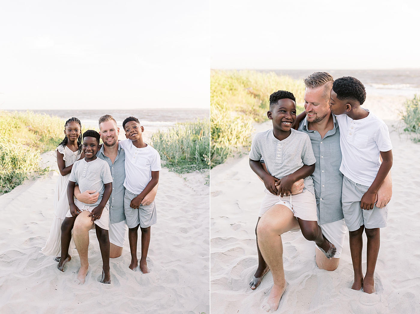 Dad interacting with kids on the beach | Image by Caitlyn Motycka