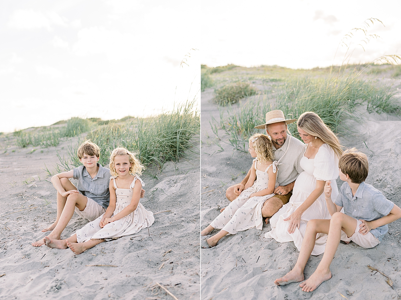 Little boy and girl sitting on the beach together | Image by Caitlyn Motycka